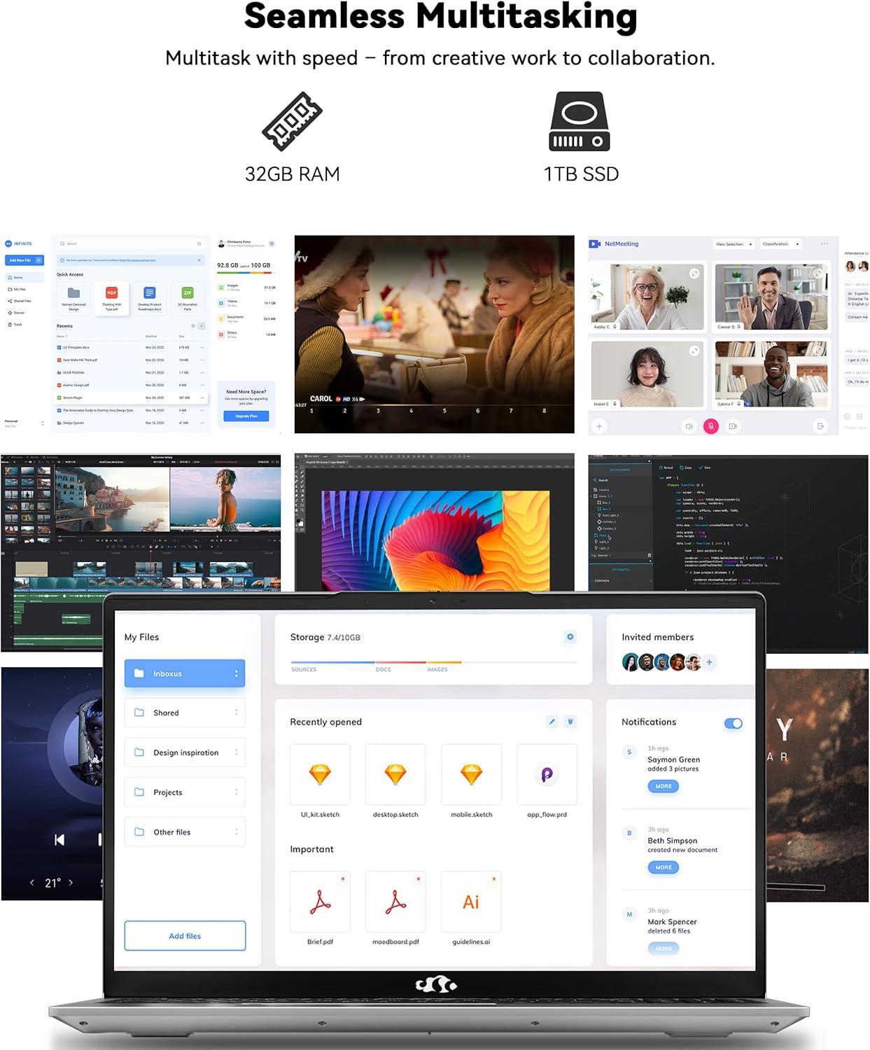 image156 IPS FHDLaptop 16GB RAM 512GB SSD AMD Ryzen 5Beat i51135G7 4 Cores Up to 37GHz Student Computer with 65W TypeC 2 Years Warranty Fingerprint Backlit Keyboard BT52 Numpad BlackBlack