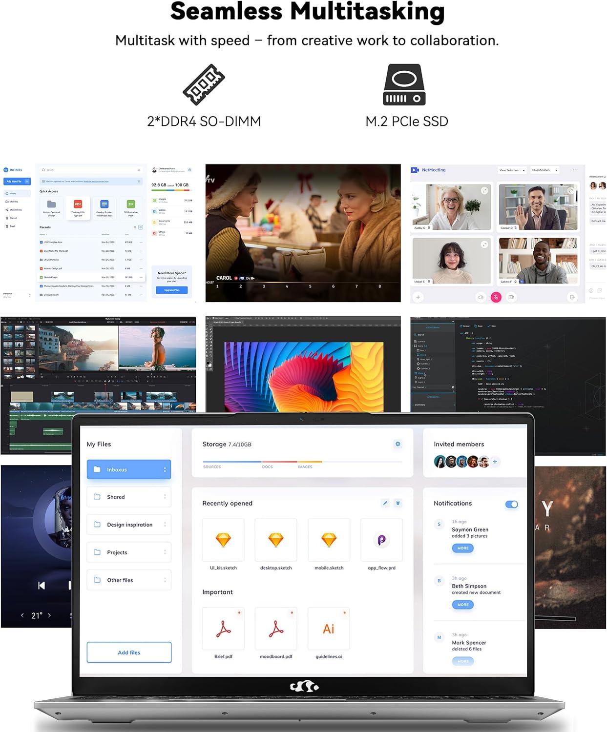 image156 IPS FHDLaptop 32GB RAM 1TB SSD AMD Ryzen 5Beat i51135G7 4 Cores Up to 37GHz Student Computer with 65W TypeC 2 Years Warranty Fingerprint Backlit Keyboard BT52 Numpad for HomeBlack