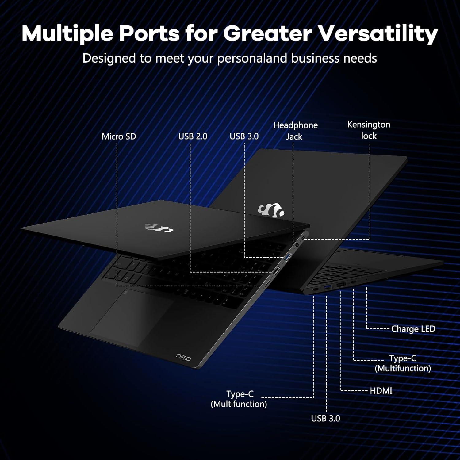 imageNIMO 156quot IPS FHDGamingLaptopAMD Ryzen 5 6600H 32GB DDR5 RAM 1TB SSD Beat i71165G7 6 Cores Up to 45GHz AMD Radeon 660M GPUComputer with 100W TypeC Backlit Keyboard FingerprintBlack