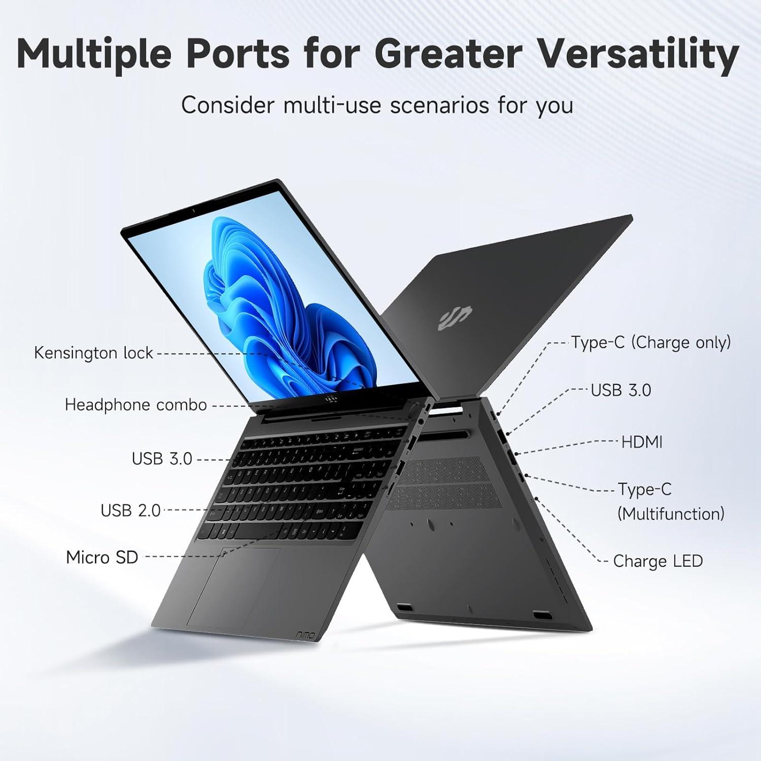 imageNIMO 156quot IPS FHDStudentLaptop Intel 6 Core I31215U 8GB RAM 512GB SSDBeats i51135G7 Up to 44GHz ComputerLaptop with 67w Type C Backlit KeyboardFingerprint for Home and BusinessGray