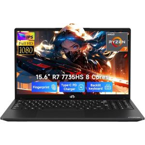 imageNIMO 156quot IPS FHDGamingLaptop AMD 8 Cores Ryzen 7 7735HS 16GB DDR5 RAM 1TB SSD Beats i712650H Computer with Radeon 680M 100W TypeC Charger Backlit Keyboard Fingerprint for Gaming BusinessBlack
