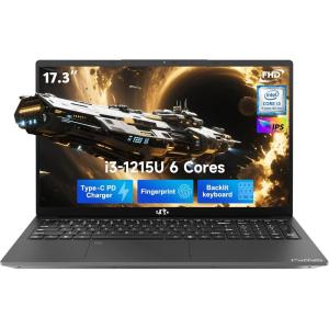 imageNIMO 173quot IPS FHDStudentLaptop Intel 6 Core I31215U 16GB RAM 512GB SSD Beat R5 7520U Up to 44GHz Computer with 65W Type C Backlit Keyboard Fingerprint WiFi 6 for Home and BusinessGray