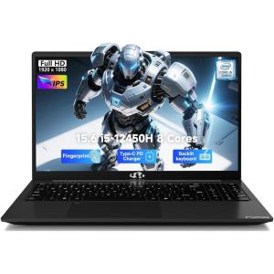 imageNIMO 156quot FHD lPSBusinessLaptop 8 Cores Intel i512450H 16GB RAM 512GB SSD Beat i711800H Up to 44 GHz Student Computer with 100W TypeC Charger Fingerprint Backlit Keyboard WiFi6 NumpadBlack