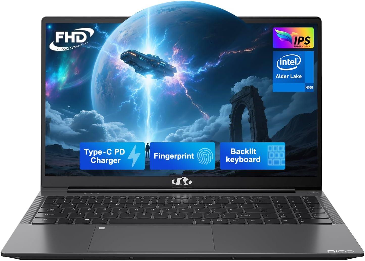 imageNIMO 156quot IPS FHDLaptopComputer Intel Pentium Quad Core N100 16GB RAM 512GB SSD Beat i31115G4 Up to 34GHz Backlit Keyboard Fingerprint TypeC WiFi 6 BT52 for Student and HomeSpace Gray