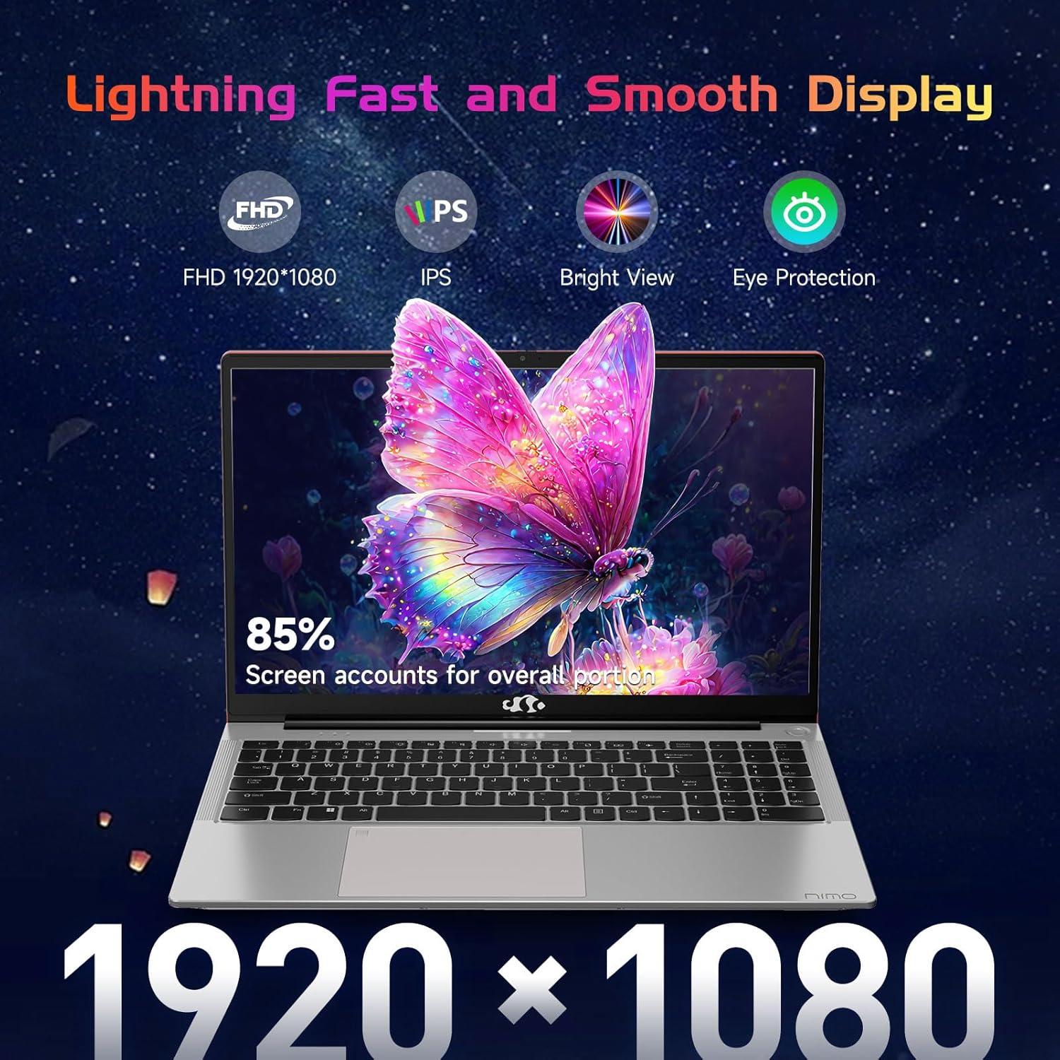 imageNIMO 156quot IPS FHDLaptopComputer Intel Pentium Quad Core N100 16GB RAM 512GB SSD Beat i31115G4 Up to 34GHz Backlit Keyboard Fingerprint TypeC WiFi 6 BT52 for Student and HomeScarlet Red