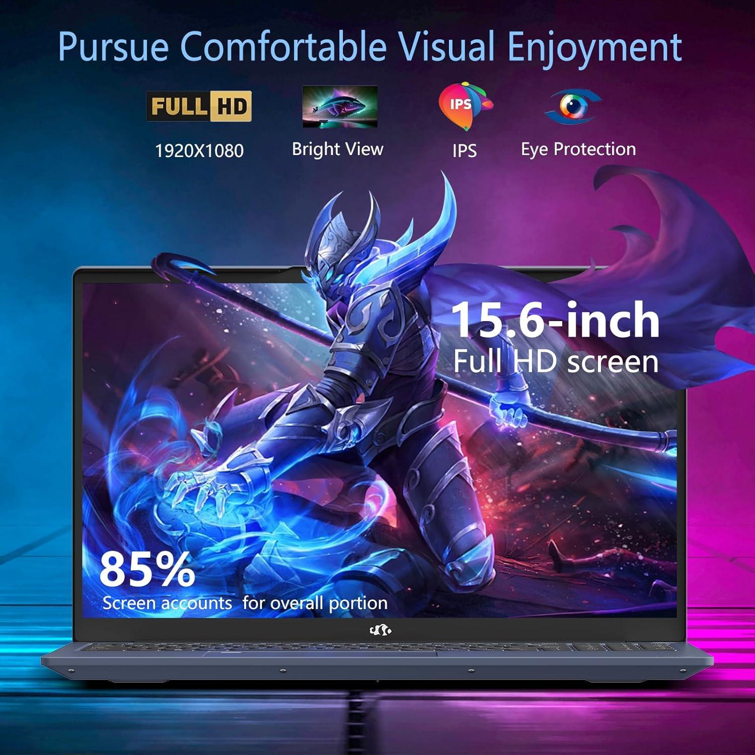 imageNIMO 156quot IPS FHDLaptopComputer Intel Pentium Quad Core N100 16GB RAM 512GB SSD Beat i31115G4 Up to 34GHz Backlit Keyboard Fingerprint TypeC WiFi 6 BT52 for Student and HomeDale Blue