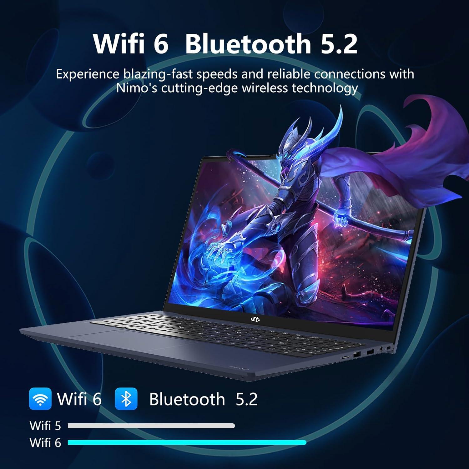 imageNIMO 156quot IPS FHDLaptopComputer Intel Pentium Quad Core N100 16GB RAM 512GB SSD Beat i31115G4 Up to 34GHz Backlit Keyboard Fingerprint TypeC WiFi 6 BT52 for Student and HomeDale Blue