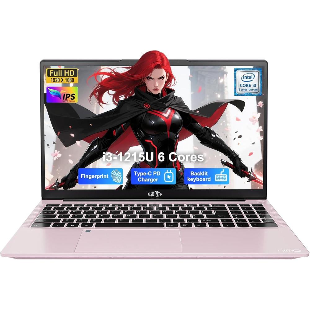 imageNIMO 156quot IPS FHDLaptop Intel Core I3 8GB RAM 256GB SSD Beats i51135G7 Up to 44GHz Student Computer with 65W Type C Backlit Keyboard Fingerprint for Home and BusinessRose Gold