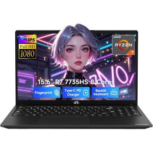 imageNIMO 156quot IPS FHD GamingLaptop AMD Ryzen 7 7735HS 32GB DDR5 RAM 1TB SSD 8C16T Up to 475GHz BusinessComputer with Radeon 680M Graphics 100W TypeC Backlit Keyboard FingerprintBlack