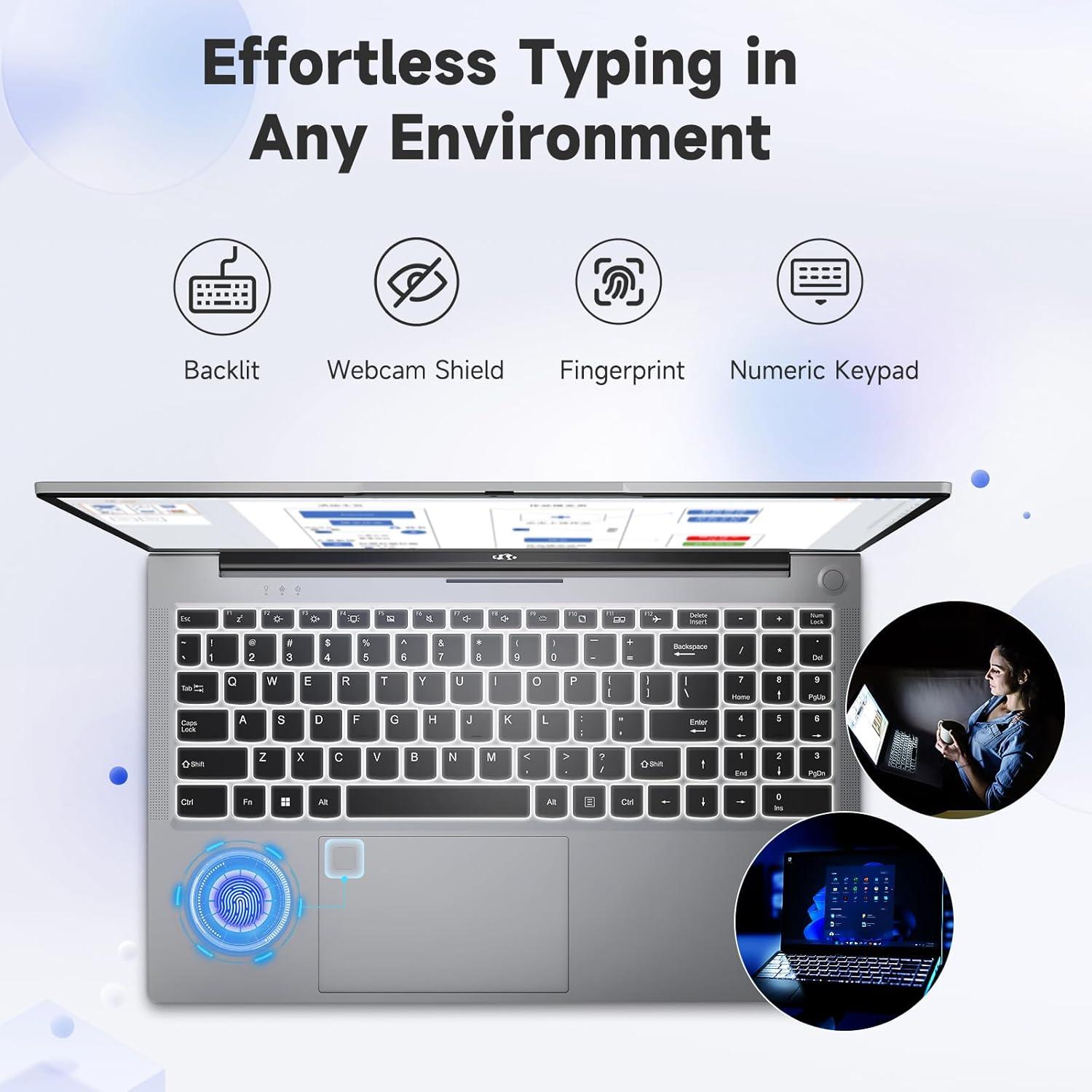 imageNIMO 156 IPS FHD Student Laptop Intel Core i31215U 32GB RAM 1TB SSDBeats i51135G7 Up to 44GHz Computer with 65W Type C 180 Open Angle Backlit KB WiFi 6 for Home and BusinessSilver