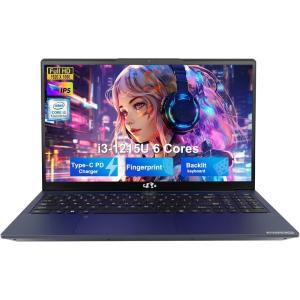 imageNIMO 156 FHD IPS StudentLaptopComputer  Intel Core i31215UBeat i51135G7 6 Cores Up to 44GHz 32GB RAM 1TB SSD 65W TypeC Charger 2 Years Warranty Fingerprint Backlit Keyboard WiFi 6Sky Blue