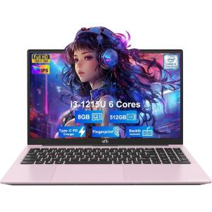 imageNIMO 156 IPS FHD Student Laptop Intel 6Core i31215U 16GB RAM 512GB SSD Beats R5 7520U Up to 44GHz TwoYear Warranty Backlit Keyboard Fingerprint WiFi 6 for Home amp BusinessRose Gold