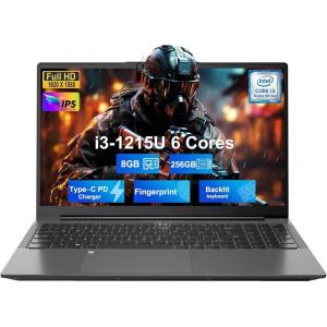 imageNIMO 156 IPS FHD Student Laptop Intel 6Core i31215U 16GB RAM 512GB SSD Beats R5 7520U Up to 44GHz TwoYear Warranty Backlit Keyboard Fingerprint WiFi 6 for Home amp BusinessGray