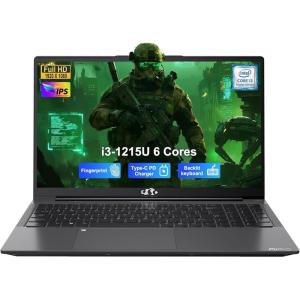 imageNIMO 156 IPS FHD Student Laptop Intel Core i31215U 32GB RAM 1TB SSDBeats i51135G7 Up to 44GHz Computer with 65W Type C 180 Open Angle Backlit KB WiFi 6 for Home and BusinessGray