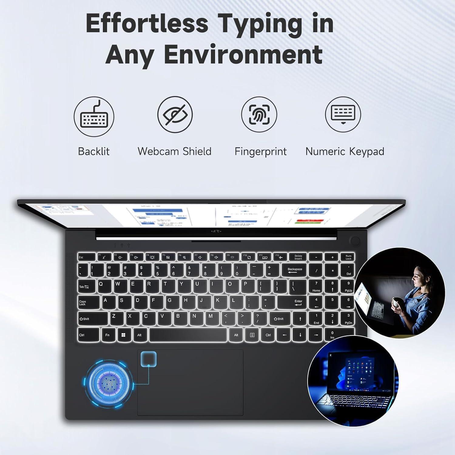 imageNIMO 156 FHD IPS StudentLaptopComputer  Intel Core i31215UBeat i51135G7 6 Cores Up to 44GHz 16GB RAM 1TB SSD 65W TypeC Charger 2 Years Warranty Fingerprint Backlit Keyboard WiFi 6Warm Gray