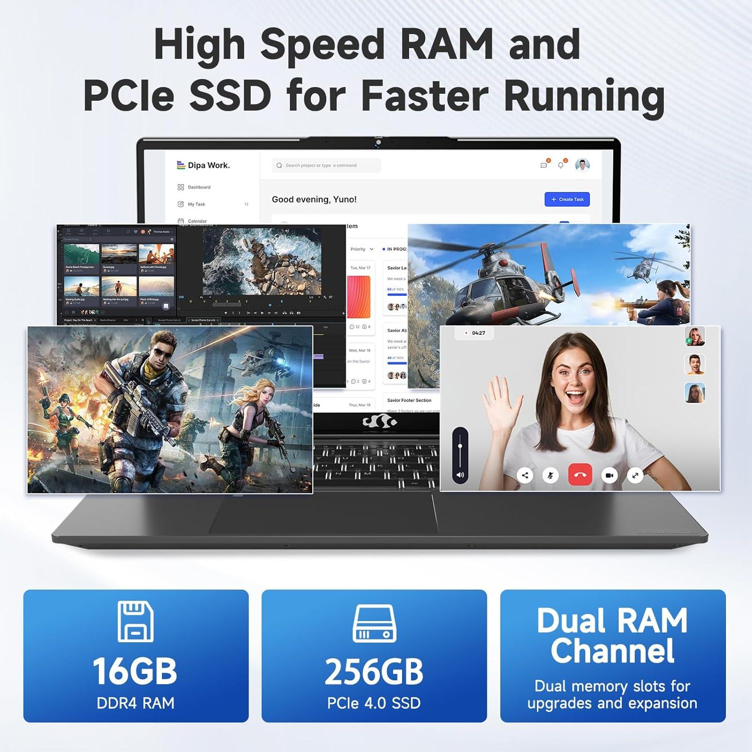 imageNIMO 156 FHD IPS StudentLaptopComputer  Intel Core i31215UBeat i51135G7 6 Cores Up to 44GHz 16GB RAM 1TB SSD 65W TypeC Charger 2 Years Warranty Fingerprint Backlit Keyboard WiFi 6Warm Gray