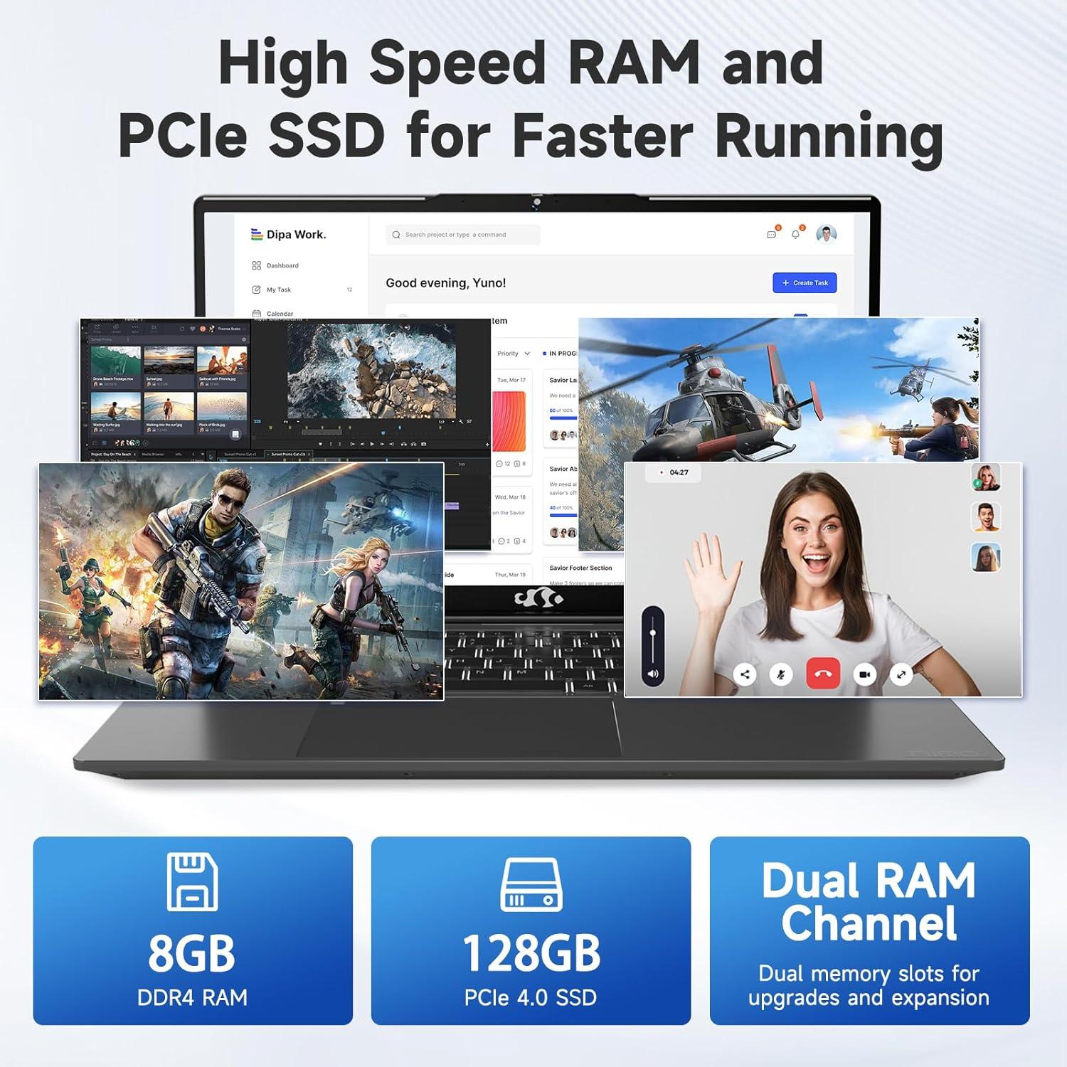 imageNIMO 156 FHD IPS StudentLaptopComputer  Intel Core i31215UBeat i51135G7 6 Cores Up to 44GHz 16GB RAM 1TB SSD 65W TypeC Charger 2 Years Warranty Fingerprint Backlit Keyboard WiFi 6Warm Gray