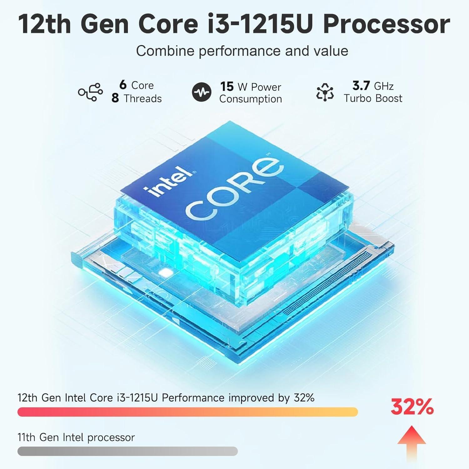 imageNIMO 156 FHD IPS StudentLaptopComputer  Intel Core i31215UBeat i51135G7 6 Cores Up to 44GHz 16GB RAM 1TB SSD 65W TypeC Charger 2 Years Warranty Fingerprint Backlit Keyboard WiFi 6Silvery