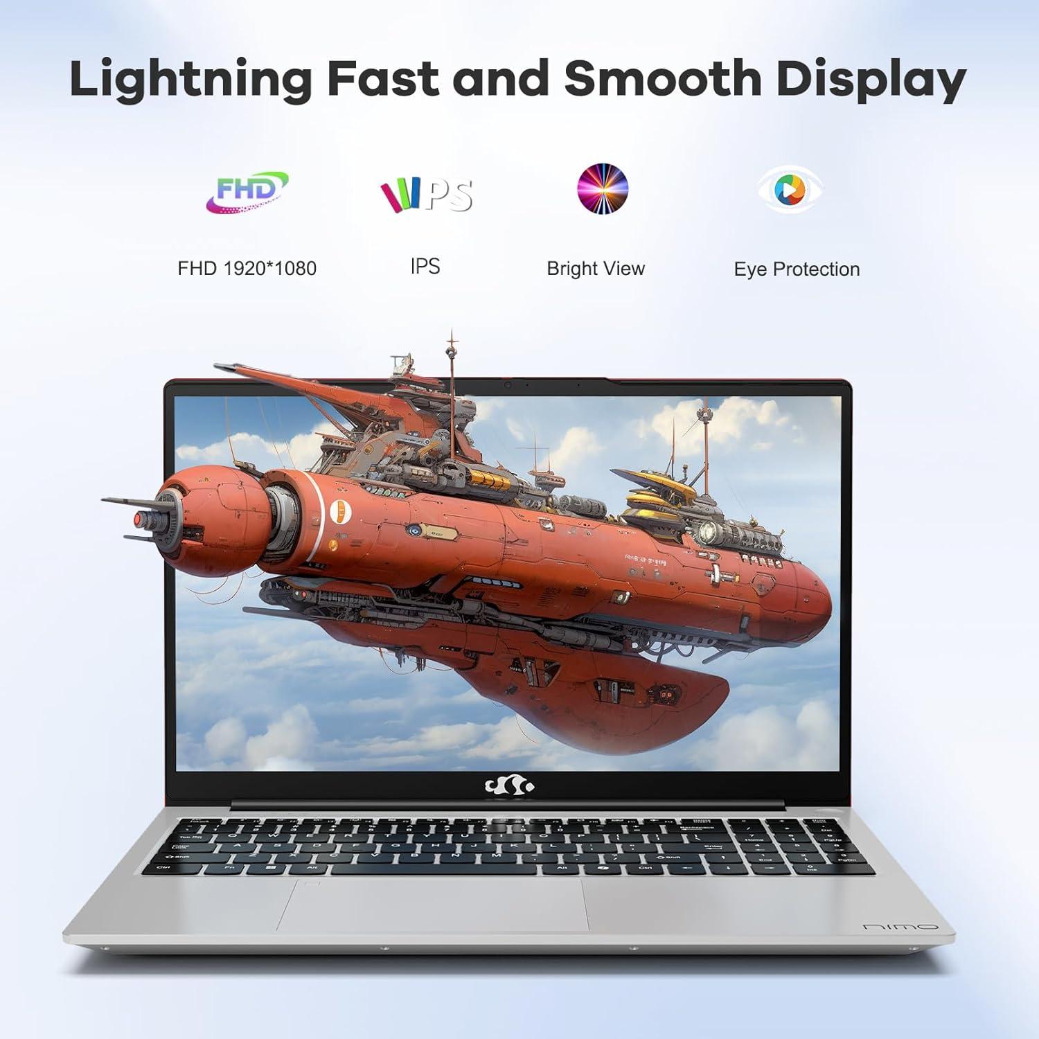 imageNIMO 156 FHDIPSLaptop Intel i512450H 8 Cores 16GB RAM 1TB SSD Beat i711800H Up to 44 GHz 100W TypeC Fingerprint Backlit Keyboard for Professionals amp Students Office Study amp TravelRed