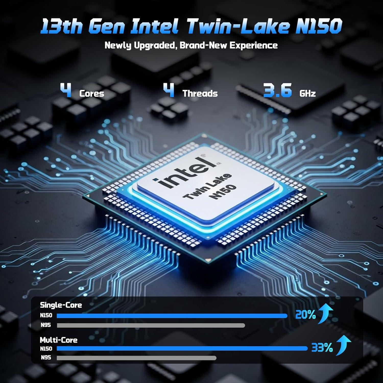 imageNIMO 156 IPS FHD Laptop 16GB RAM 512GB SSD Intel N150Beat to i310110U 4 Cores Up to 36GHz Computer with 2 Years Warranty 65W TypeC Fingerprint Backlit Keyboard WiFi 6 BT52Blue