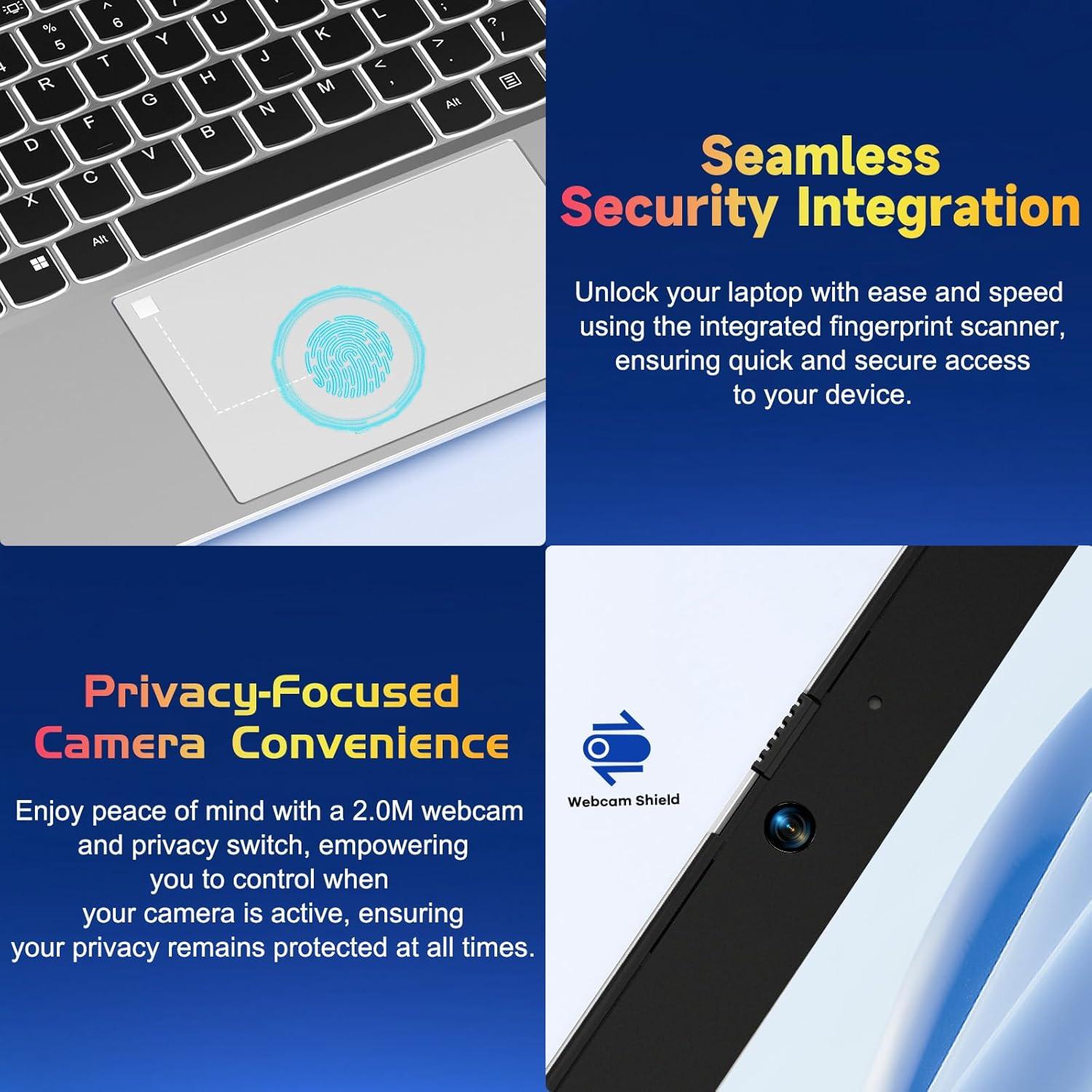 imageNIMO 156 IPS FHD Laptop Intel Pentium Quad Core N100 16GB RAM 512GB SSD Beat i31115G4 Up to 34GHz Computer with Backlit Keyboard Fingerprint TypeC Charger WiFi 6 BT52 for Student and HomeSilver