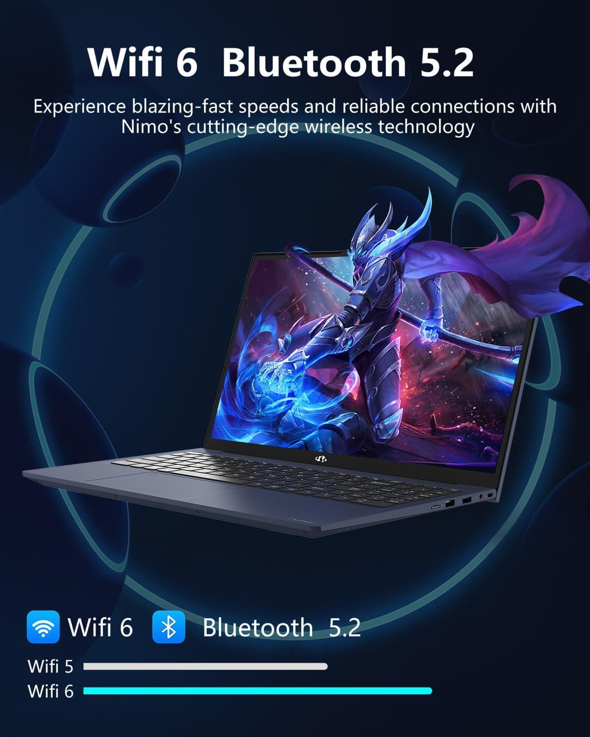 imageNIMO 156 IPS FHD Laptop Intel Pentium Quad Core N100 16GB RAM 512GB SSD Beat i31115G4 Up to 34GHz Computer with Backlit Keyboard Fingerprint TypeC Charger WiFi 6 BT52 for Student and HomeSilver
