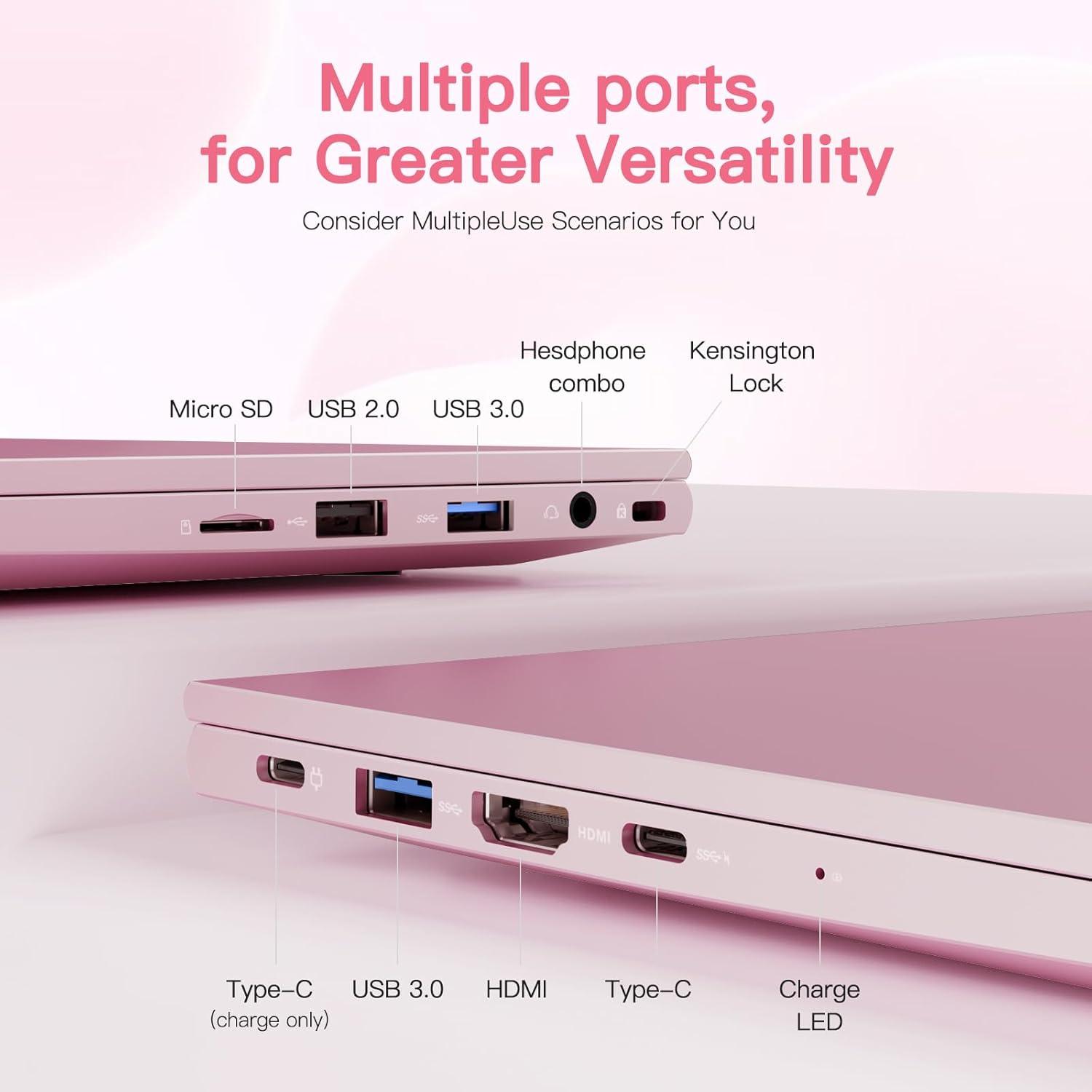 imageNIMO 156 IPS FHD Laptop Intel Pentium Quad Core N100 16GB RAM 512GB SSD Beat i31115G4 Up to 34GHz Computer with Backlit Keyboard Fingerprint TypeC Charger WiFi 6 BT52 for Student and HomeRose Gold