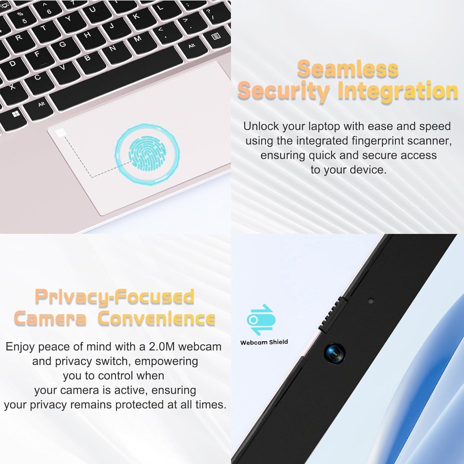 imageNIMO 156 IPS FHD Laptop Intel Pentium Quad Core N100 16GB RAM 512GB SSD Beat i31115G4 Up to 34GHz Computer with Backlit Keyboard Fingerprint TypeC Charger WiFi 6 BT52 for Student and HomeRose Gold