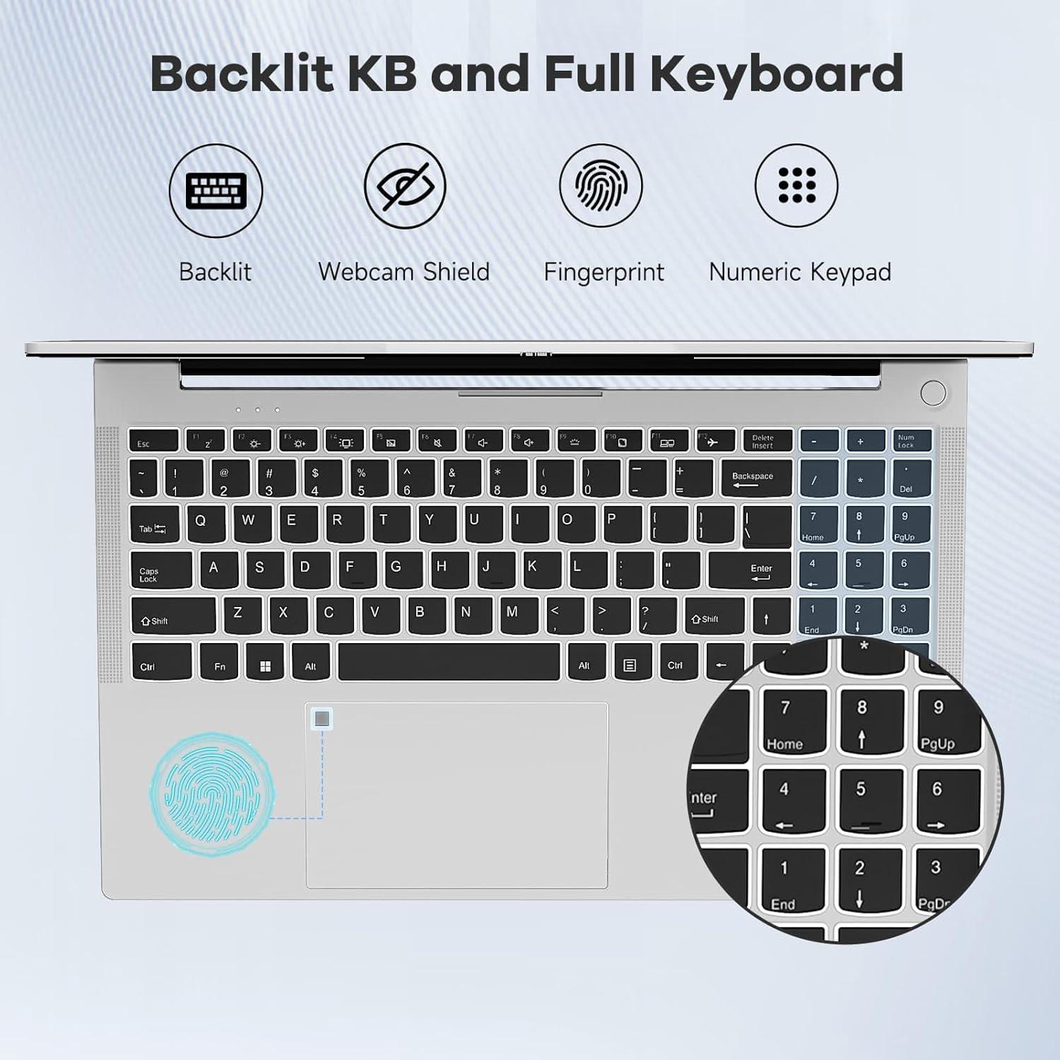 imageNIMO 156 IPS FHDGamingLaptopAMD Ryzen 5 6600H 16GB DDR5 RAM 1TB SSD Beat i51335U 6 Cores Up to 45GHz AMD Radeon 660M GPUComputer with 100W TypeC Backlit Keyboard FingerprintSilver