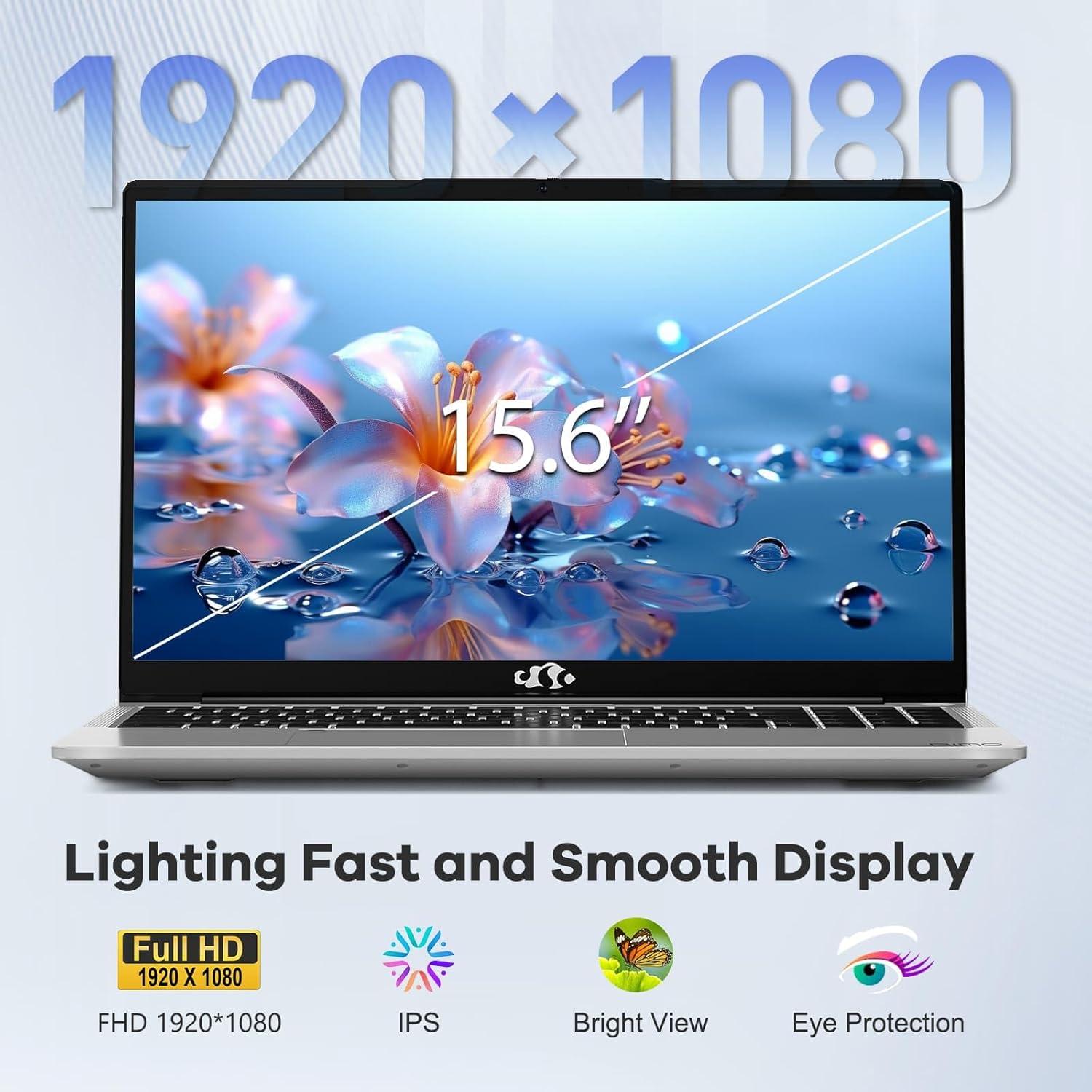 imageNIMO 156 IPS FHDGamingLaptopAMD Ryzen 5 6600H 16GB DDR5 RAM 1TB SSD Beat i51335U 6 Cores Up to 45GHz AMD Radeon 660M GPUComputer with 100W TypeC Backlit Keyboard FingerprintSilver