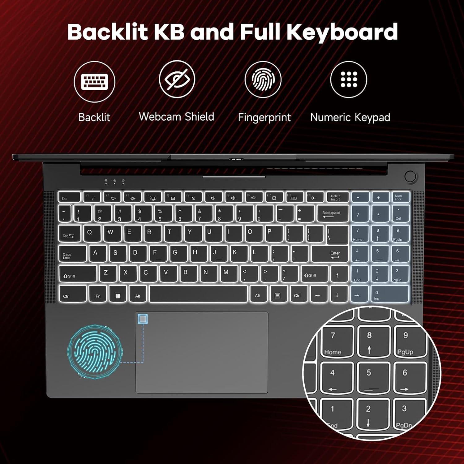 imageNIMO 156 IPS FHDGamingLaptopAMD Ryzen 5 6600H 16GB DDR5 RAM 1TB SSD Beat i51335U 6 Cores Up to 45GHz AMD Radeon 660M GPUComputer with 100W TypeC Backlit Keyboard FingerprintGray