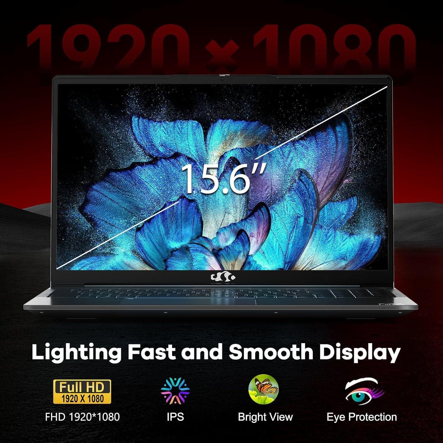 imageNIMO 156 IPS FHDGamingLaptopAMD Ryzen 5 6600H 16GB DDR5 RAM 1TB SSD Beat i51335U 6 Cores Up to 45GHz AMD Radeon 660M GPUComputer with 100W TypeC Backlit Keyboard FingerprintGray