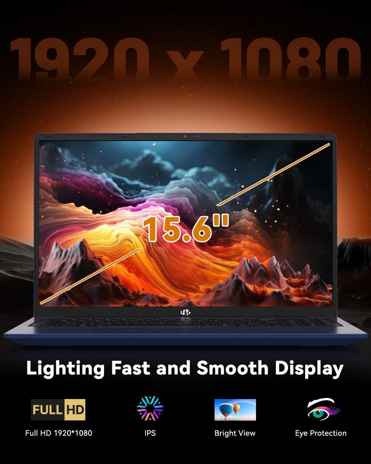 imageNIMO 156 LightGamingLaptop AMD Ryzen 7 Pro 6850U 8 Cores Up to 47GHz 16GB RAM 512GB SSD AMD Radeon 680M GPU FHD IPS Display 100W TypeC Backlit Keyboard Fingerprint ReaderBlue