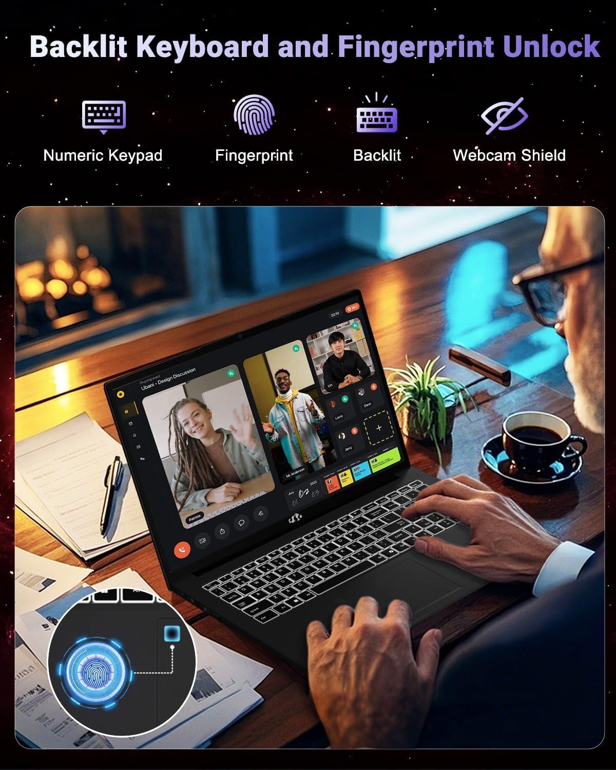 imageNIMO 173 LightGamingLaptop AMD Ryzen 7 8745HS 8 Cores 32GB DDR5 RAM 1TB SSD Radeon 780M Graphics FHD IPS Display 100W TypeC Fast Charger Backlit Keyboard Fingerprint USB 40Black