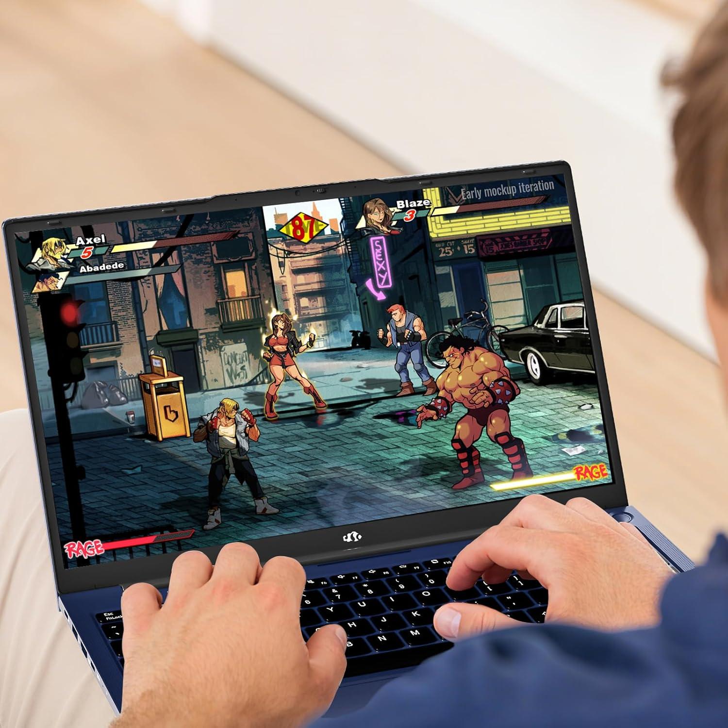imageNIMO 173 LightGamingLaptop AMD Ryzen 7 8745HS 8 Cores 32GB DDR5 RAM 1TB SSD Radeon 780M Graphics FHD IPS Display 100W TypeC Fast Charger Backlit Keyboard Fingerprint USB 40Blue