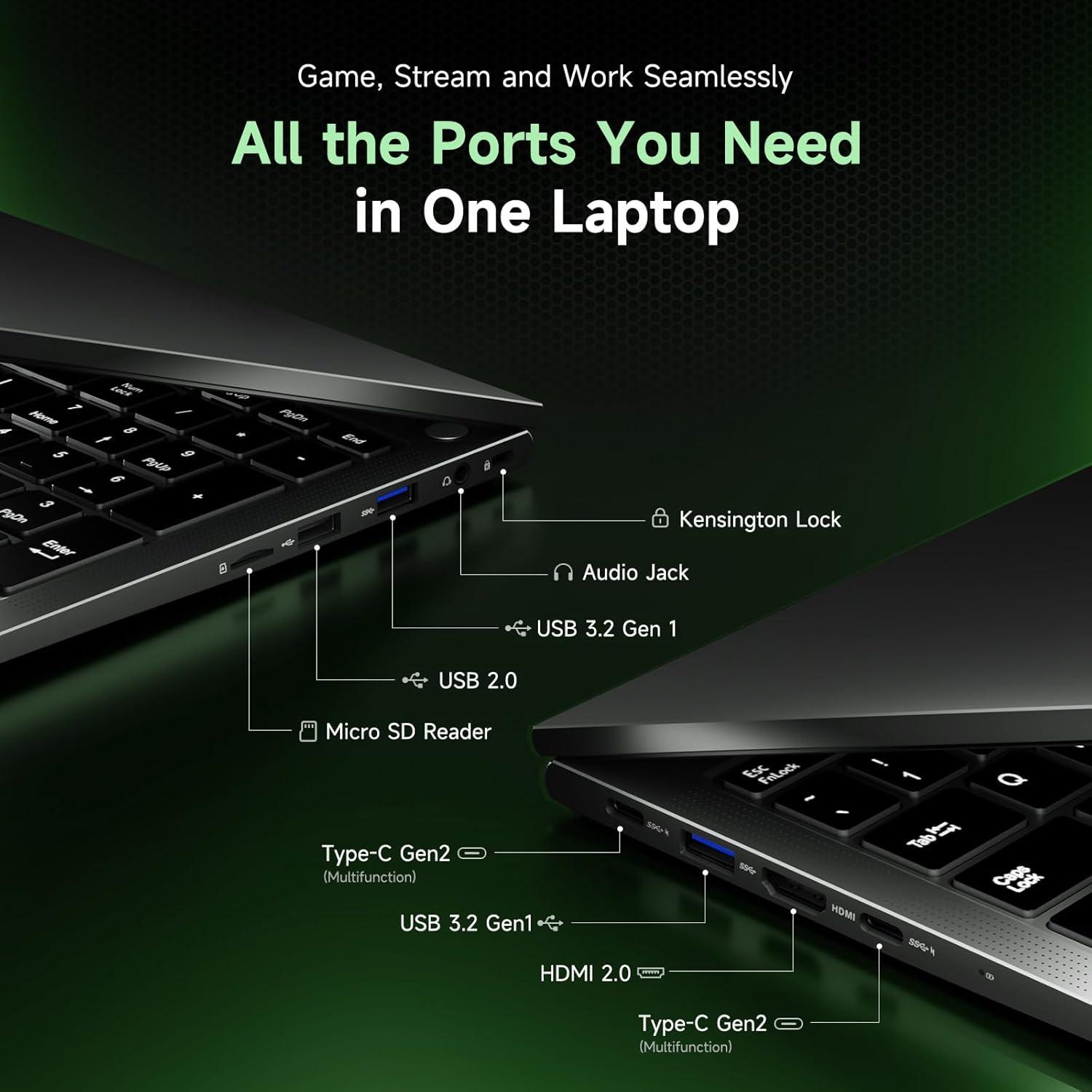 imageNIMO 2026 Laptop 156 IPS FHD AMD Ryzen 7 7735HS 8C16T Beats i712650H 8 Cores 32GB DDR5 RAM 1TB SSD Radeon 680M Graphics 100W TypeC Backlit Keyboard Fingerprint Unlock 2Year WarrantyBlack