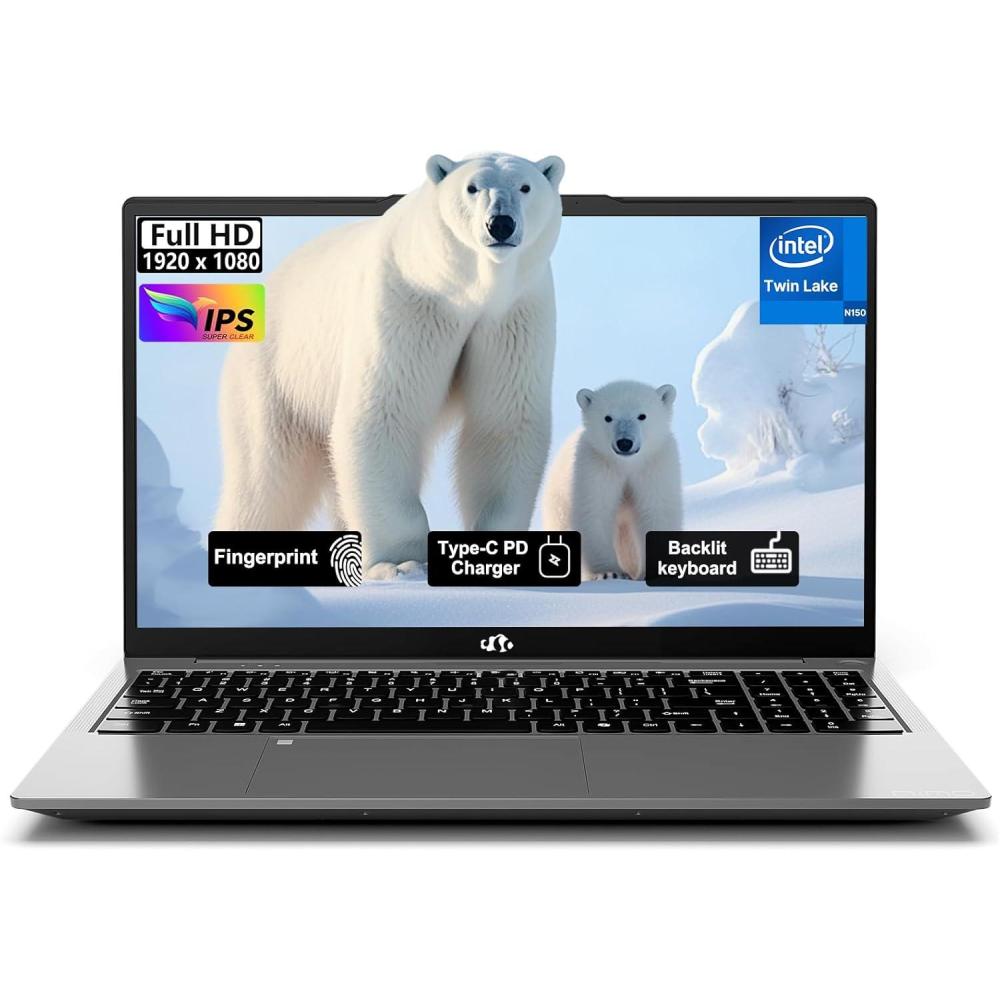 imageNIMO 156 FHD Laptop Computer Intel Pentium N150 Beat i31115G4 4Core Up to 36GHz Laptop with Backlit Keyboard 65W TypeC Charger Fingerprint 16GB RAM 256GB SSD for HomeStudent and BusinessAsh gray