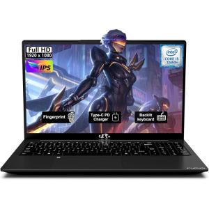 imageNIMO 156 FHD IPS Laptop i512450H 8Core Beats i711800H 32GB RAM 1TB SSD Backlit Keyboard Fingerprint 100W TypeC Fast Charger WiFi 6 Ideal for Students amp Home Office ComputerBlack