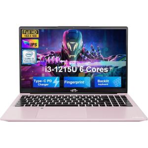 imageNIMO 156 FHD IPS StudentLaptopComputer  Intel Core i31215UBeat i51135G7 6 Cores Up to 44GHz 16GB RAM 1TB SSD 65W TypeC Charger 2 Years Warranty Fingerprint Backlit Keyboard WiFi 6Pink Gold