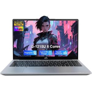 imageNIMO 156 FHD Laptop Intel 6 Core i31215U Processor Up to 44 GHz Beats R5 7520U 16GB RAM 512GB SSD Computer with 65W TypeC 180 Viewing WiFi 6 HDMI Portable for Student and BusinessSilver
