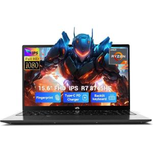 imageNIMO 156 IPS FHDGamingLaptop AMD Ryzen 7 8745HS 16GB DDR5 RAM 512GB SSD Radeon 780MGraphics 8C16T up to 49GHz Beat R9 7940HS Laptop with 100W TypeC Backlit Keyboard FingerprintBlack