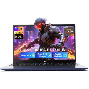 imageNIMO 156 IPS FHDGamingLaptop AMD Ryzen 7 8745HS 16GB DDR5 RAM 512GB SSD Radeon 780MGraphics 8C16T up to 49GHz Beat R9 7940HS Laptop with 100W TypeC Backlit Keyboard FingerprintBlue