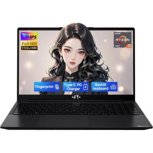 imageNIMO 156 IPS FHDGamingLaptopAMD Ryzen 5 6600H 16GB DDR5 RAM 1TB SSD Beat i51335U 6 Cores Up to 45GHz AMD Radeon 660M GPUComputer with 100W TypeC Backlit Keyboard FingerprintBlack