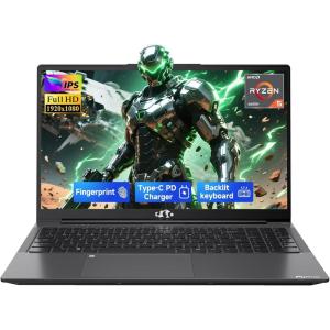 imageNIMO 156 IPS FHDGamingLaptopAMD Ryzen 5 6600H 16GB DDR5 RAM 1TB SSD Beat i51335U 6 Cores Up to 45GHz AMD Radeon 660M GPUComputer with 100W TypeC Backlit Keyboard FingerprintGray