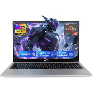 imageNIMO 156 IPS FHDGamingLaptopAMD Ryzen 5 6600H 16GB DDR5 RAM 1TB SSD Beat i51335U 6 Cores Up to 45GHz AMD Radeon 660M GPUComputer with 100W TypeC Backlit Keyboard FingerprintSilver