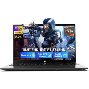 imageNIMO 156 IPS FHDGamingLaptopComputer AMD Ryzen 7 8745HS 16GB DDR5 RAM 512GB SSD Radeon 780MGraphics 8C16T up to 49GHz Beat R9 7940HS 100W TypeC Charger Backlit Keyboard FingerprintBlack