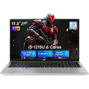 imageNIMO 173 FHD IPS Laptop Intel Core i31215U Beats i51135G7 Class 16GB RAM 1TB SSD Windows 11 Home WiFi 6 Backlit Keyboard Fingerprint USBC 65W Fast Charge Bluetooth 52 180 ViewSilver