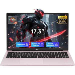 imageNIMO 173 IPS FHDGamingLaptop AMD Ryzen 5 6600H 16GB DDR5 RAM 1TB SSD Beat i71165G7 Up to 45GHz Radeon 660M GPUComputer with 100W TypeC Backlit Keyboard FingerprintRose Gold