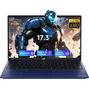 imageNIMO 173 IPS FHDGamingLaptop AMD Ryzen 5 6600H 16GB DDR5 RAM 1TB SSD Beat i71165G7 Up to 45GHz Radeon 660M GPUComputer with 100W TypeC Backlit Keyboard FingerprintBlue