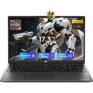 imageNIMO 173 IPS FHDGamingLaptop AMD Ryzen 5 6600H 16GB DDR5 RAM 1TB SSD Beat i71165G7 Up to 45GHz Radeon 660M GPUComputer with 100W TypeC Backlit Keyboard FingerprintGray